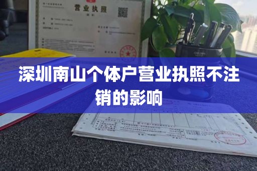 深圳南山个体户营业执照不注销的影响