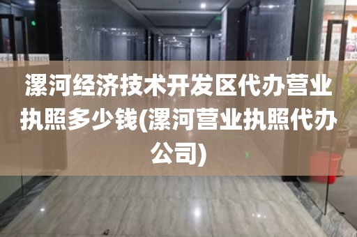 漯河经济技术开发区代办营业执照多少钱(漯河营业执照代办公司)