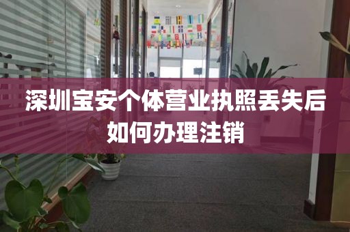 深圳宝安个体营业执照丢失后如何办理注销