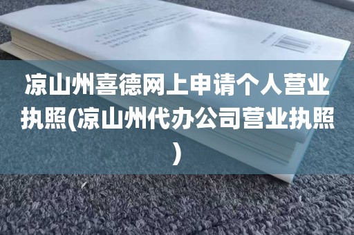 凉山州喜德网上申请个人营业执照(凉山州代办公司营业执照)