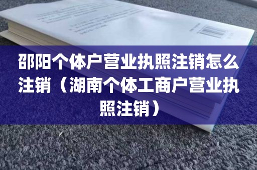 邵阳个体户营业执照注销怎么注销（湖南个体工商户营业执照注销）