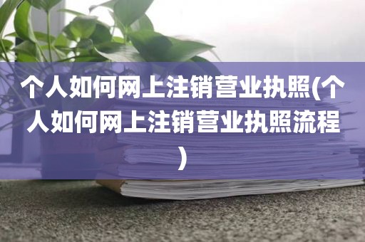 个人如何网上注销营业执照(个人如何网上注销营业执照流程)