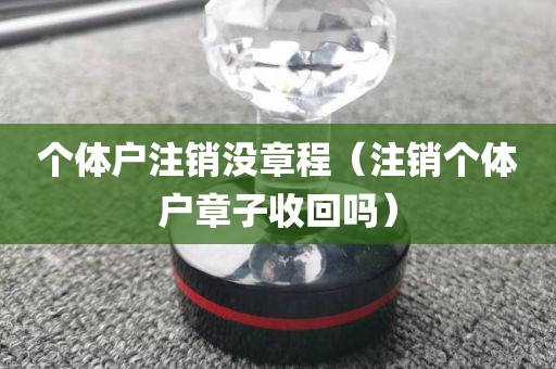 个体户注销没章程（注销个体户章子收回吗）