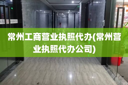 常州工商营业执照代办(常州营业执照代办公司)