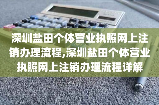 深圳盐田个体营业执照网上注销办理流程,深圳盐田个体营业执照网上注销办理流程详解