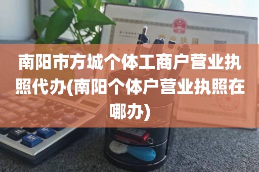 南阳市方城个体工商户营业执照代办(南阳个体户营业执照在哪办)