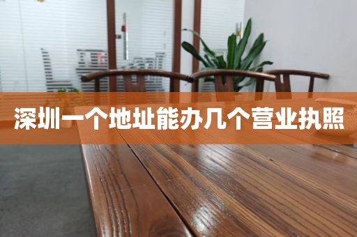 深圳一个地址能办几个营业执照