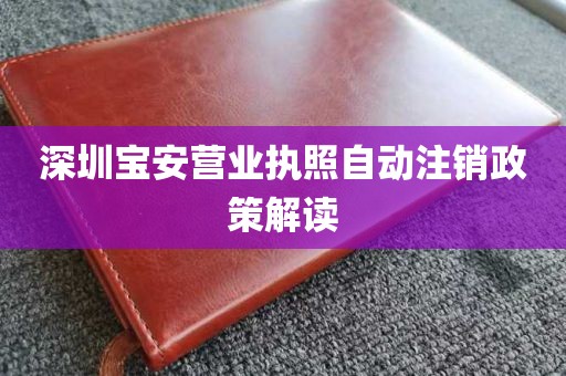 深圳宝安营业执照自动注销政策解读