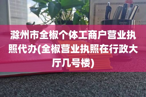 滁州市全椒个体工商户营业执照代办(全椒营业执照在行政大厅几号楼)