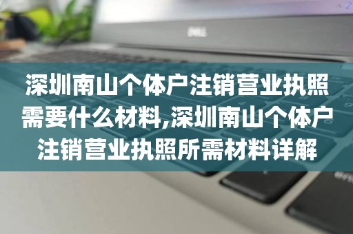 深圳南山个体户注销营业执照需要什么材料,深圳南山个体户注销营业执照所需材料详解