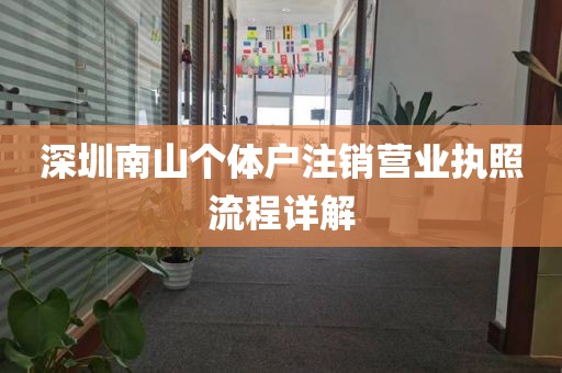 深圳南山个体户注销营业执照流程详解