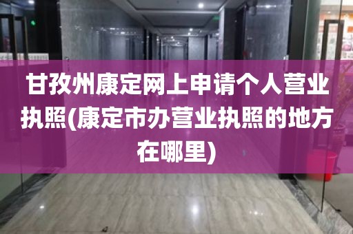 甘孜州康定网上申请个人营业执照(康定市办营业执照的地方在哪里)