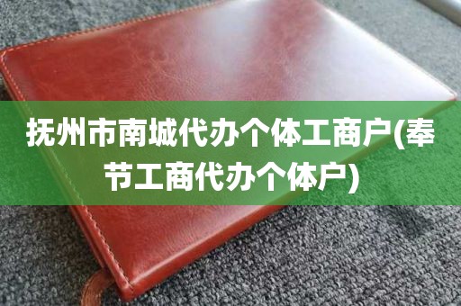 抚州市南城代办个体工商户(奉节工商代办个体户)