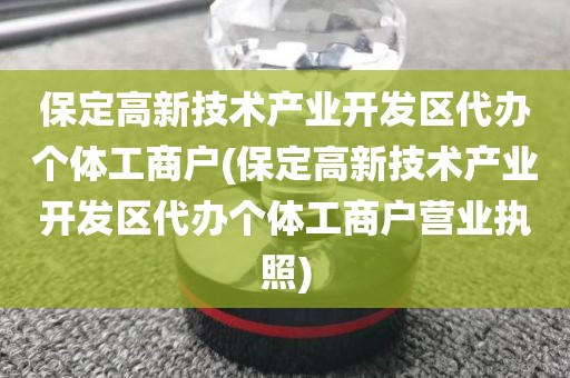 保定高新技术产业开发区代办个体工商户(保定高新技术产业开发区代办个体工商户营业执照)