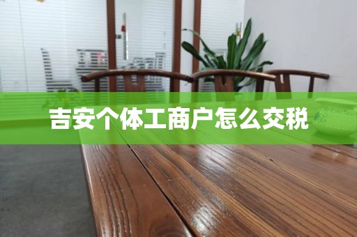 吉安个体工商户怎么交税