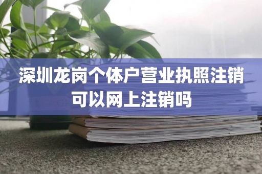 深圳龙岗个体户营业执照注销可以网上注销吗