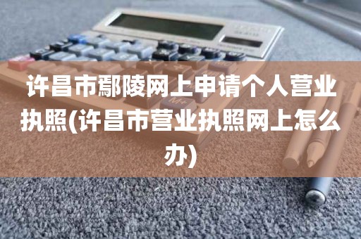 许昌市鄢陵网上申请个人营业执照(许昌市营业执照网上怎么办)