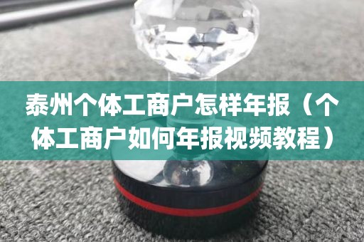 泰州个体工商户怎样年报（个体工商户如何年报视频教程）