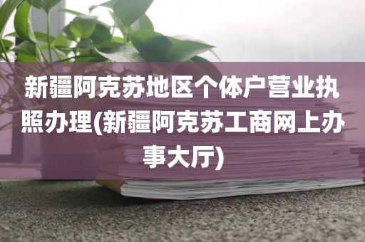 新疆阿克苏地区个体户营业执照办理(新疆阿克苏工商网上办事大厅)
