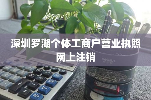 深圳罗湖个体工商户营业执照网上注销