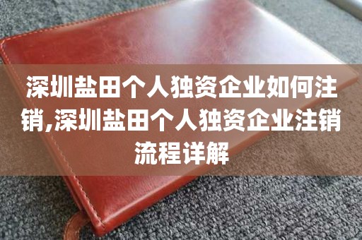 深圳盐田个人独资企业如何注销,深圳盐田个人独资企业注销流程详解