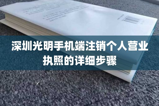 深圳光明手机端注销个人营业执照的详细步骤
