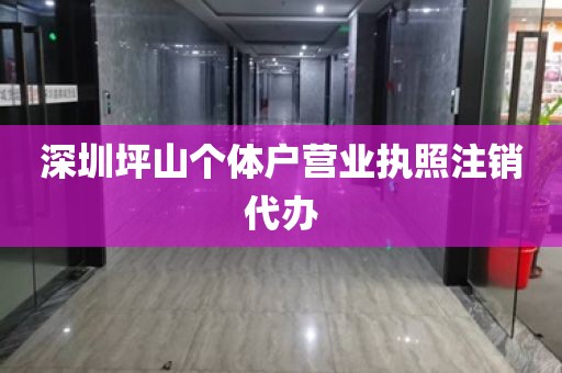 深圳坪山个体户营业执照注销代办