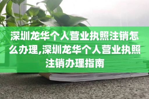 深圳龙华个人营业执照注销怎么办理,深圳龙华个人营业执照注销办理指南