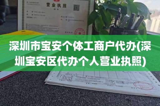 深圳市宝安个体工商户代办(深圳宝安区代办个人营业执照)