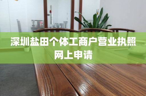 深圳盐田个体工商户营业执照网上申请