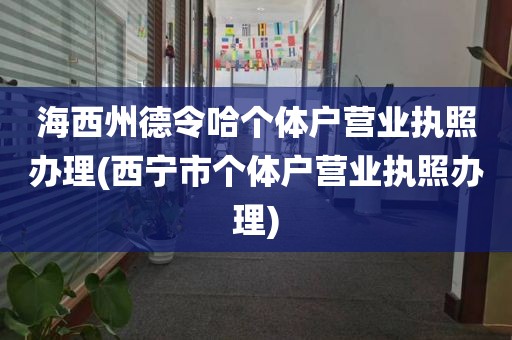 海西州德令哈个体户营业执照办理(西宁市个体户营业执照办理)