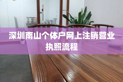 深圳南山个体户网上注销营业执照流程