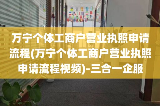 万宁个体工商户营业执照申请流程(万宁个体工商户营业执照申请流程视频)-三合一企服