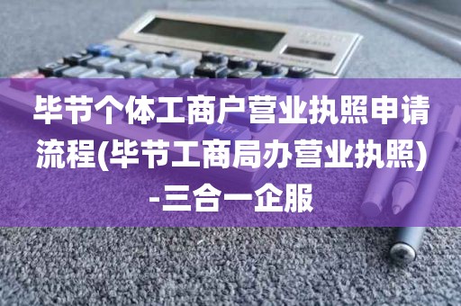 毕节个体工商户营业执照申请流程(毕节工商局办营业执照)-三合一企服