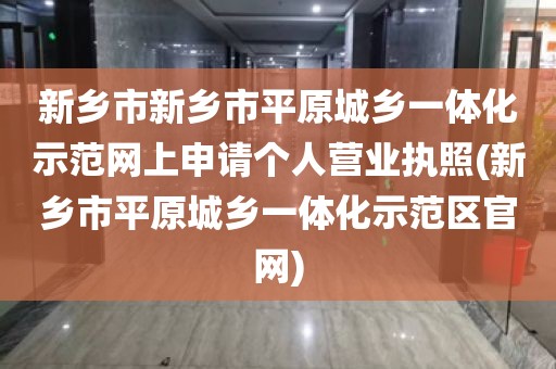 新乡市新乡市平原城乡一体化示范网上申请个人营业执照(新乡市平原城乡一体化示范区官网)