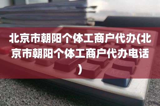 北京市朝阳个体工商户代办(北京市朝阳个体工商户代办电话)