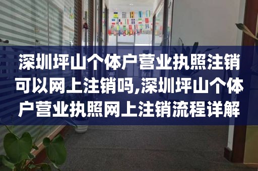 深圳坪山个体户营业执照注销可以网上注销吗,深圳坪山个体户营业执照网上注销流程详解