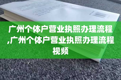 广州个体户营业执照办理流程,广州个体户营业执照办理流程视频