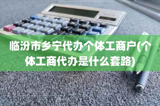 临汾市乡宁代办个体工商户(个体工商代办是什么套路)