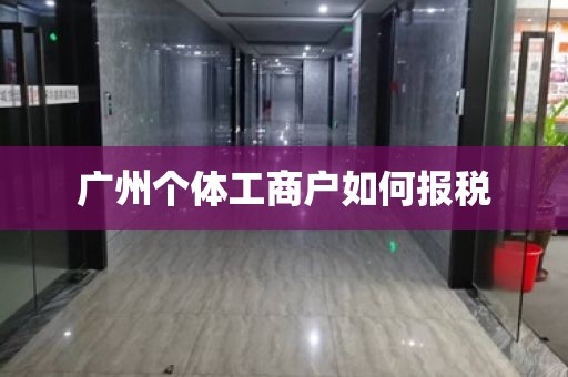 广州个体工商户如何报税