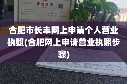 合肥市长丰网上申请个人营业执照(合肥网上申请营业执照步骤)