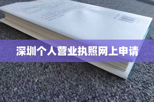 深圳个人营业执照网上申请