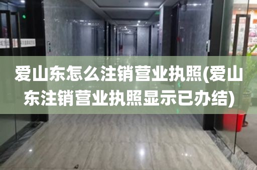 爱山东怎么注销营业执照(爱山东注销营业执照显示已办结)