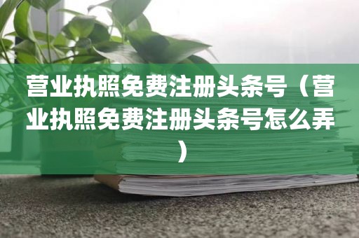 营业执照免费注册头条号（营业执照免费注册头条号怎么弄）