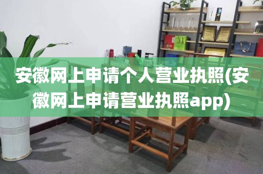 安徽网上申请个人营业执照(安徽网上申请营业执照app)