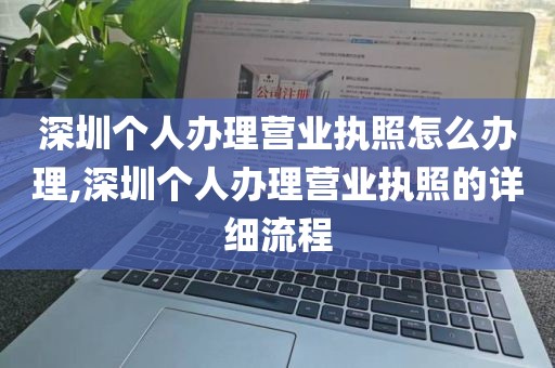 深圳个人办理营业执照怎么办理,深圳个人办理营业执照的详细流程