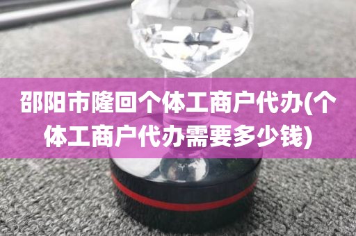 邵阳市隆回个体工商户代办(个体工商户代办需要多少钱)