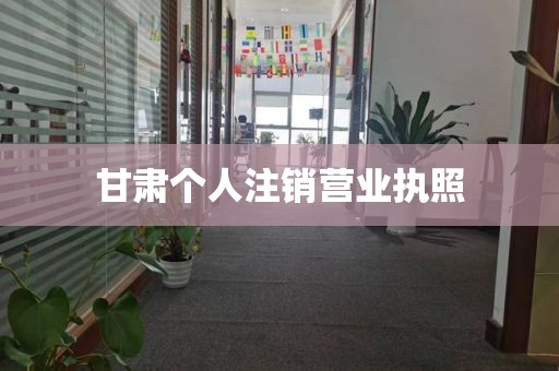 甘肃个人注销营业执照