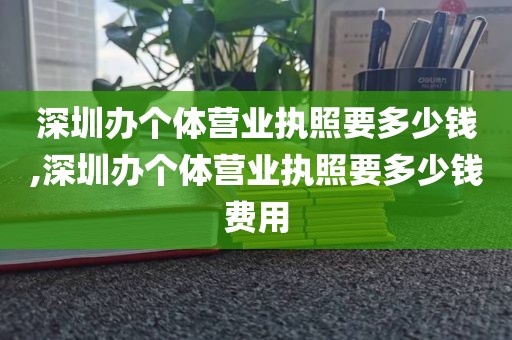 深圳办个体营业执照要多少钱,深圳办个体营业执照要多少钱费用