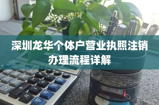 深圳龙华个体户营业执照注销办理流程详解
